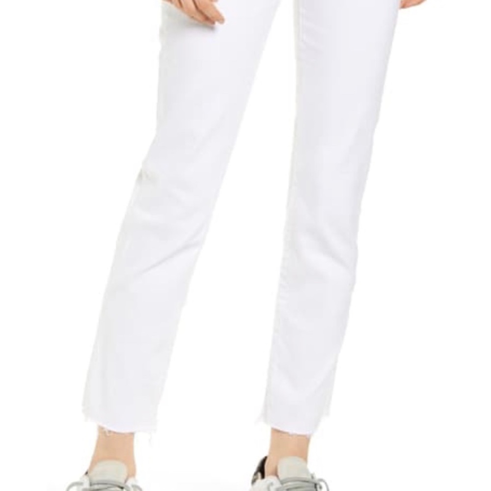 AG Isabelle High Rise Straight Crop White Jean